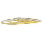 925 Sterling Silver Bangles with Gold Polish